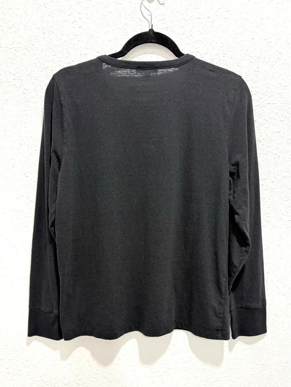 J. Crew Black Henley Long-Sleeve & White Black Striped Tee Duo XL